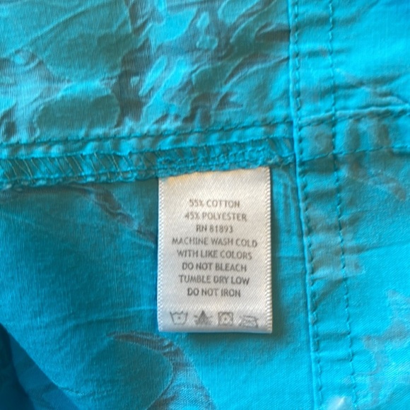 Denim & Company Turquoise Blouse Size L - Picture 4 of 5